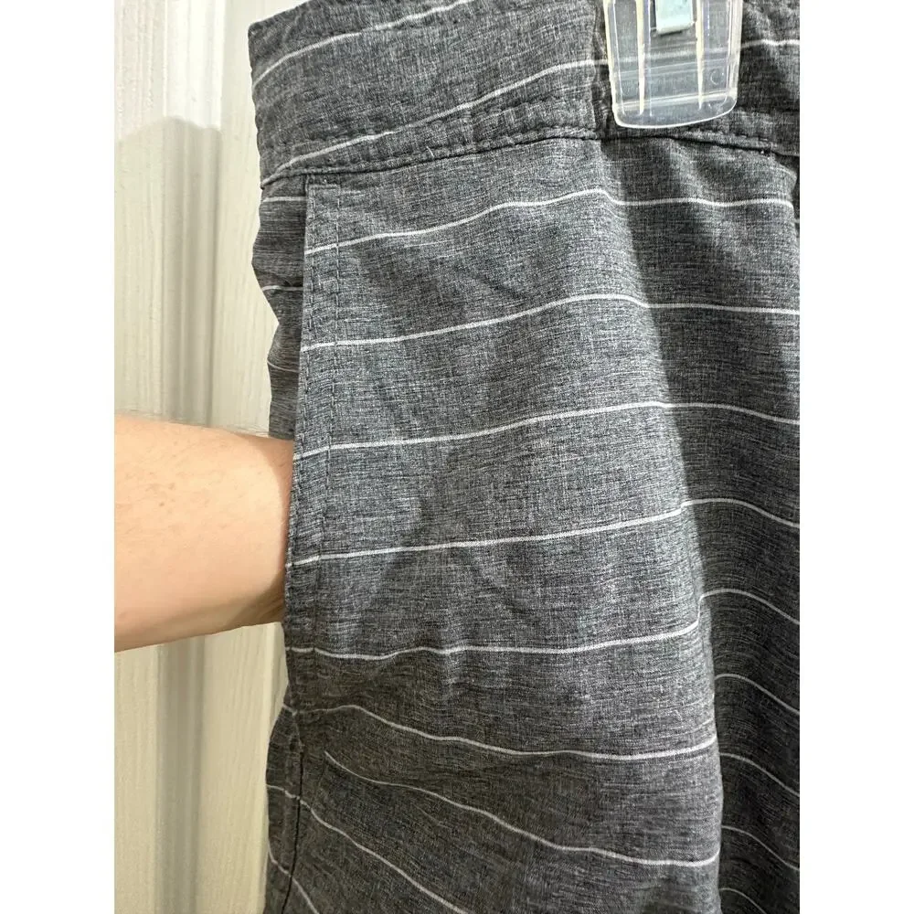 Elysian Striped Gray Grey Men's Board Shorts Swim Trunks Casual Size L 38 Waist!